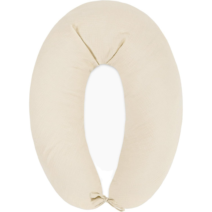 Подушка для сну на боці для малюків Totsy Baby - 190 см, м'яка подушка вагітних, подушка для сну, подушка для годування, муслінова наволочка, сертифікат Oeko-Tex (світло-бежева)