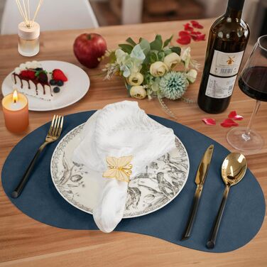 Набори підставки під гаряче та серветки для столу, миючі, термостійкі, імітація шкіри, двосторонні, 43x30 см, світло-зелений+бежевий (4 шт.)