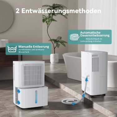 Електричний осушувач повітря Leenon 16L для підвалу, квартири, ванної кімнати. Тиха робота 36dB, режим сну, таймер 24H, сушка білизни, автоматичний перезапуск, 35м²