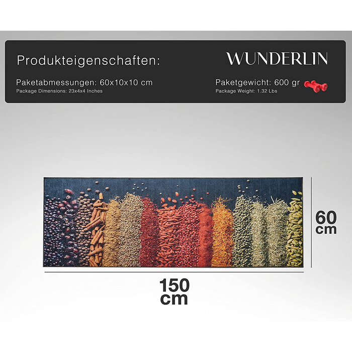 Килимова доріжка Wunderlin 60x150 см зі спеціями