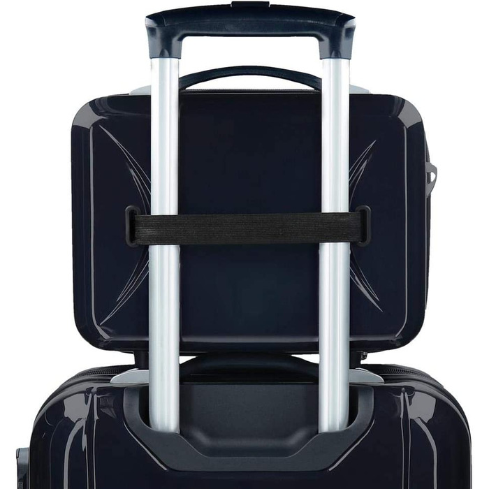 Рухома валіза Disney Mickey Get для дітей, 50 x 39 x 20 см, жорстка комбінована застібка з ABS, 34 л, 1,8 кг, 4 колеса, ручна поклажа, (косметичка, темно-синій)