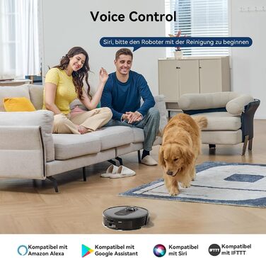 Робот-пилосос Proscenic Q10 з функцією миття, 8000Pa, 200 хвилин роботи, лазерна навігація, керування через додаток, Alexa, Siri, Apple Watch, для підлоги та килима (сірий)