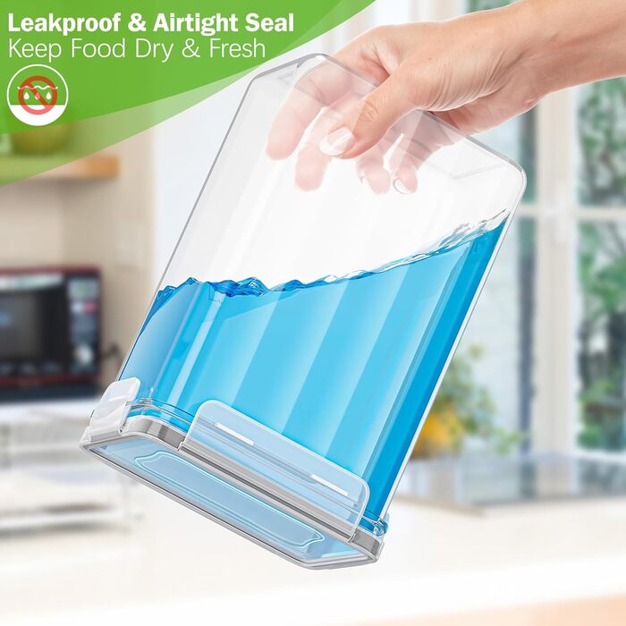 Набір з 24 герметичних контейнерів для зберігання продуктів, органайзер для холодильника, BPA-free, 42L, з етикетками