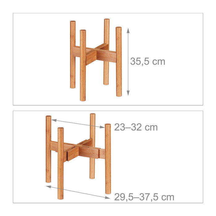 Relaxdays Регульована бамбукова підставка для квітів