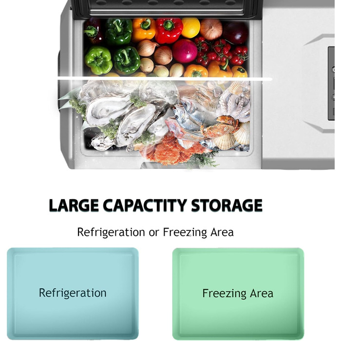 Автомобільний холодильник Alpicool CX50 50л компресорний, портативний, з USB, колесами та телескопічною ручкою для авто, кемпінгу, вантажівок, човнів