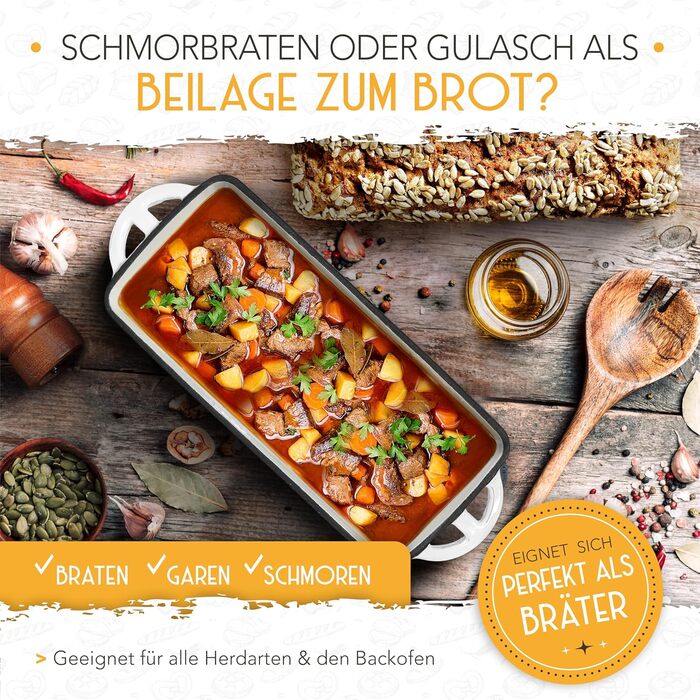 Емальована форма для випікання хліба з кришкою та корзиною для підйому тіста - міцна 28 см, чавун, ідеальна для тостів, хліба, аксесуарів для випікання, посуд для хліба (білий, кексова форма)