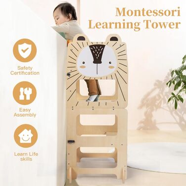 Дерев'яний навчальний столик-сходинка Labebe Montessori для дітей від 1 року (92x38.5x42 см), 3-в-1, з дошками для повідомлень