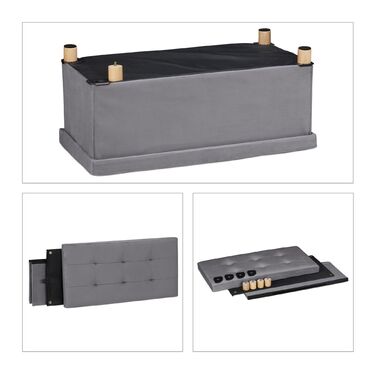 Лавка Relaxdays з оксамитовим покриттям та дерев'яними ніжками