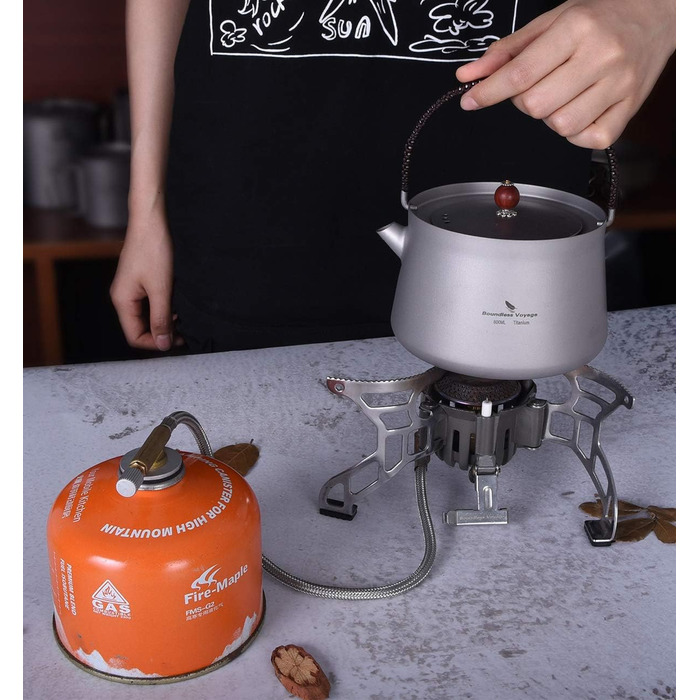 Безмежний туристичний пейзажний живопис Чайний сервіз Титановий піднос для чаю Титановий чайник Ультралегкий чайний набір кунг-фу Портативні дорожні чашки для домашнього офісу Контейнер для кави (Ti15157b (800 мл))
