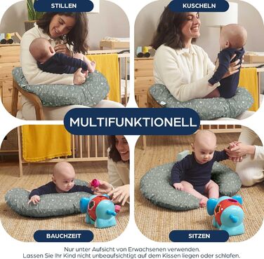 Подушка для вагітних Niimo XXL, подушка для годування - подушка для сну на боці з бавовняним чохлом, зручна подушка для дорослих, подушка для підтримки, (200 см x 70 см), (Sage Green Forest, подушка для годування)