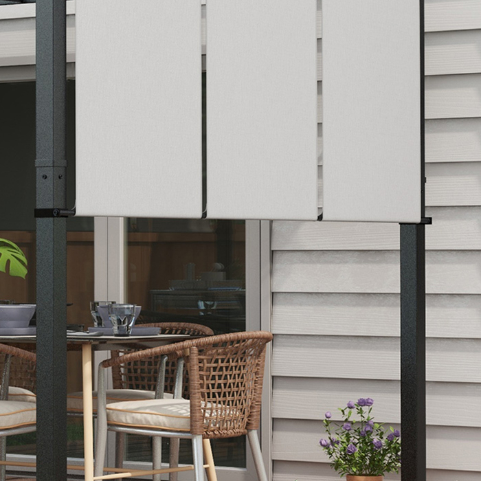 Маркіза для захисту від сонця. Пергола, стійка до погодних умов, з комплектом кріплення, розміром 3 x 3,5 м, темно-сірого кольору.