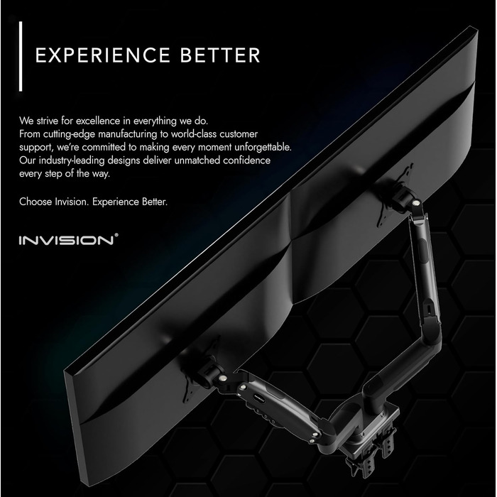 Кріплення для монітора Invision MX400 - 2 монітори, 19-32 дюйми, VESA 75/100 мм, регулювання висоти, настільний кріплення