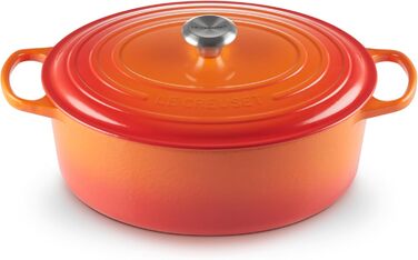 Le Creuset Signature Чавунний Бражульник з кришкою, 33 см, овальний, 7.5 л, для всіх типів плит, включаючи індукцію, чорний матовий