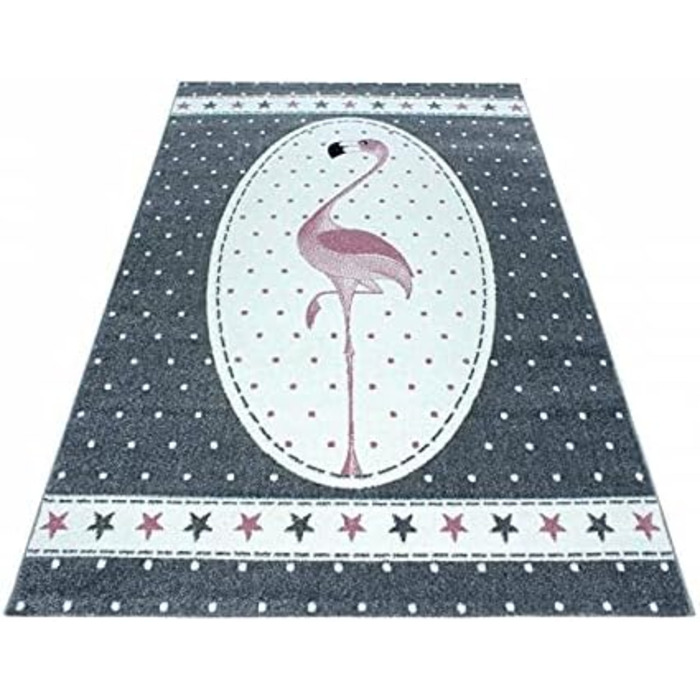 Килимок дитячий Carpettex Flamingo Design Pink 80x150 см - Простий у догляді, можна прати, з коротким ворсом, дитяча та дитяча кімната