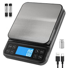 Кухонні ваги BOMATA 0.1г/5кг з USB зарядкою, високоточною вимірювальною платформою з нержавіючої сталі та функцією відсотків