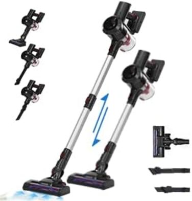 Акумуляторний пилосос Kavolet 25 KPa, 40 хв роботи, 2-в-1 для дому та авто, з насадкою для щілин та щіткою