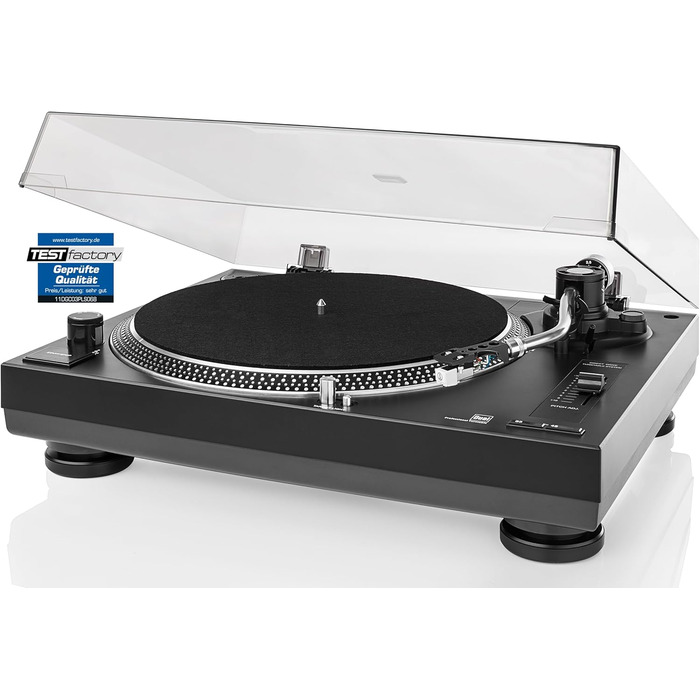 DJ-програвач Dual DTJ 301.1 USB, 33/45 об/хв, пітч-контроль, магнітна голівка, підсвітка голки, чорний