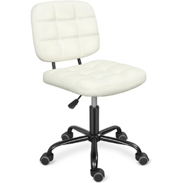 Офісний стілець без підлокітників Leader Accessories - регульована висота, ергономічний, для дому та офісу, білий, 86x55 см, до 120 кг