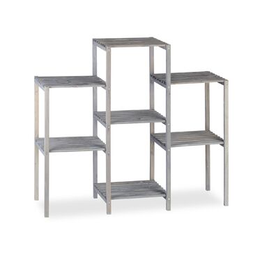 Стелаж для квітів Relaxdays сірого кольору з дерева