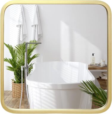 Дзеркало овальне Americanflat Spiegel Oval 30x61 см, золотий пластиковий каркас для ванної, вітальні, спальні