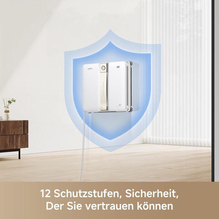 Робот для миття вікон MOVA N1, компактний, система подвійного розпилення, 8000 Па, безпечний, інтелектуальна навігація, повне покриття, все в одному