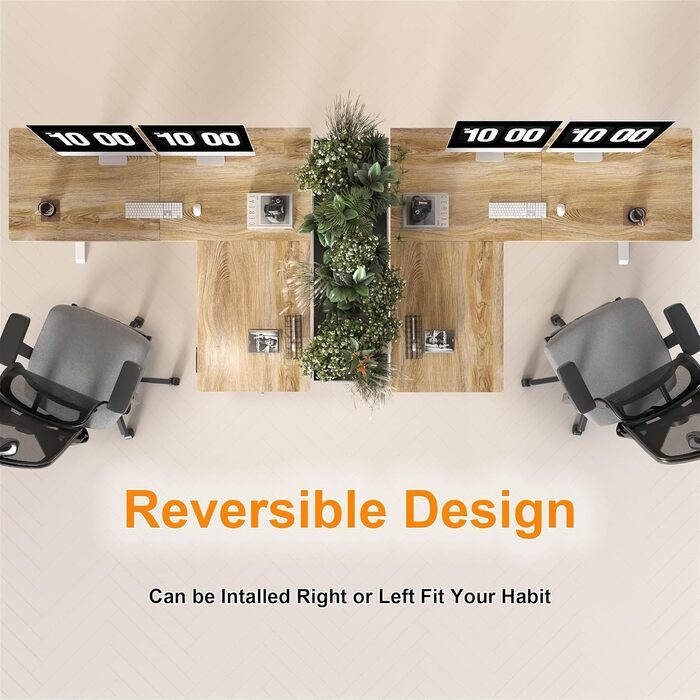 Електричний кутовий стіл BEXEVUE з регулюванням висоти 160x140 см, 3 режими пам'яті, антиколізійна технологія, ліворуч/праворуч, ергономічний комп'ютерний стіл, матеріал: акорн