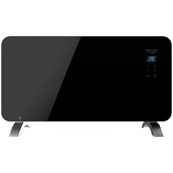 Конвектор Cecotec Ready Warm 6750 Crystal Connection з глянсовою панеллю, 2000 Вт, WiFi, термостат, таймер, підставка, для ванної кімнати (IP24), тихий, білий (чорний, 1500 Вт)