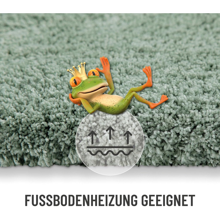 Килимок для ванної кімнати з м'якого флюсу, антиковзкий, придатний для прання, Salbei (55 x 65 см)