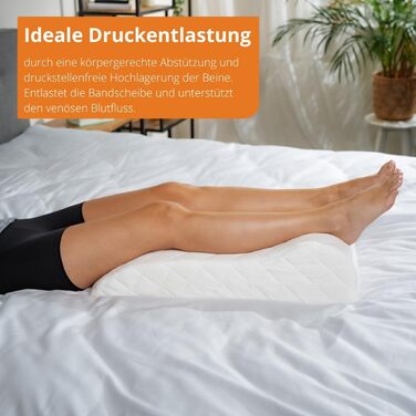 Подушка для ніг Sleepling Venenkissen: для підтримки ніг та комфортного сну, 40 x 68 x 16.5 см, 100% бавовна, Ökotex 100, Made in EU