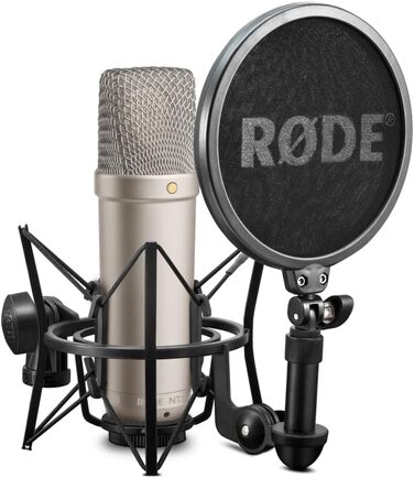 Мікрофон RØDE NT1-A з нирковою характеристикою, комплект: павук, поп-фільтр, XLR-кабель. Для запису вокалу, музики, стрімінгу та подкастингу
