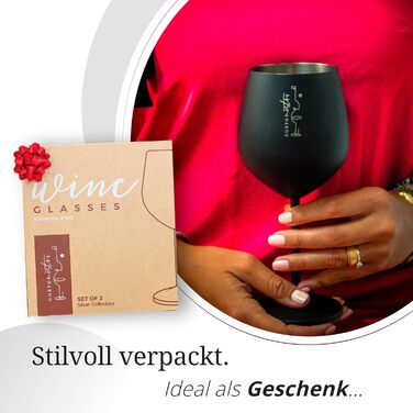 Набір келихів для вина зі стебла з нержавіючої сталі (2 шт.) - 540 мл, для вечірок, свят, шампанського та коктейлів