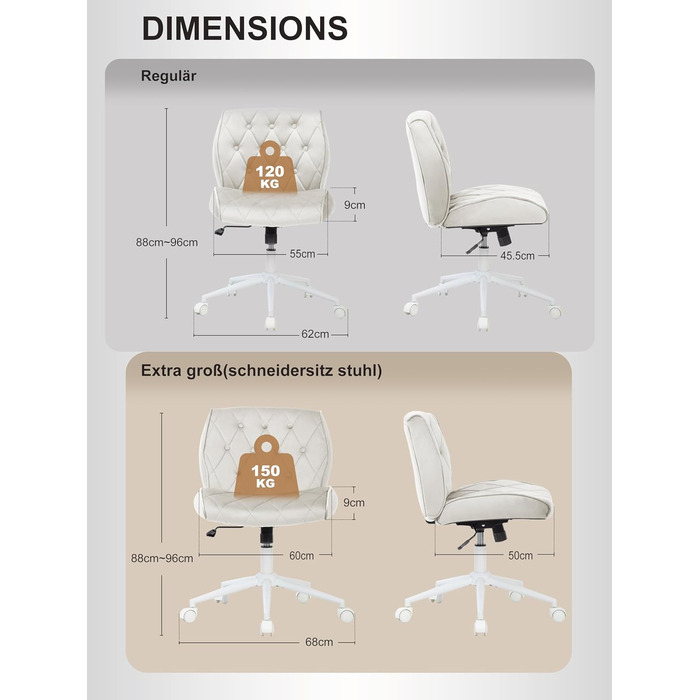 Крісло для дому та офісу Symino з функцією гойдання, крісло для макіяжу та письмове, з м'якої еко-шкіри, регульоване по висоті, поворотне на 360°, ергономічне, до 150 кг, велике