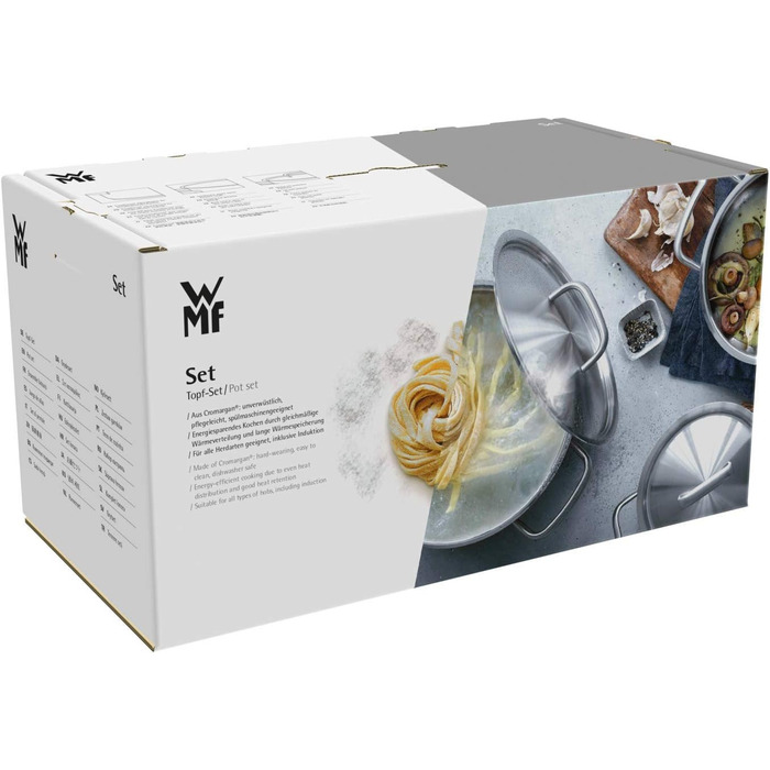 Набір каструль WMF Astoria 5 предметів для індукції з кришками Cromargan нержавіюча сталь полірована