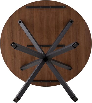 Набір обіднього столу та стільців GrandCA HOME: круглий стіл 100 см та 4 сучасні стільці з льону, для вітальні, кухні, їдальні, темно-сірий