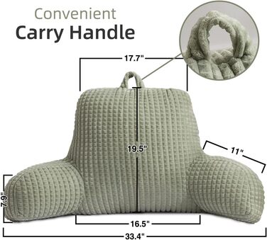 Лезковий крісло-мішок Holawakaka з підлокітниками та спинкою для читання та відпочинку, великий, зелений