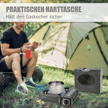Газовий набір Greenpoint: газовку + 8 балончиків для кемпінгу (у валізі)
