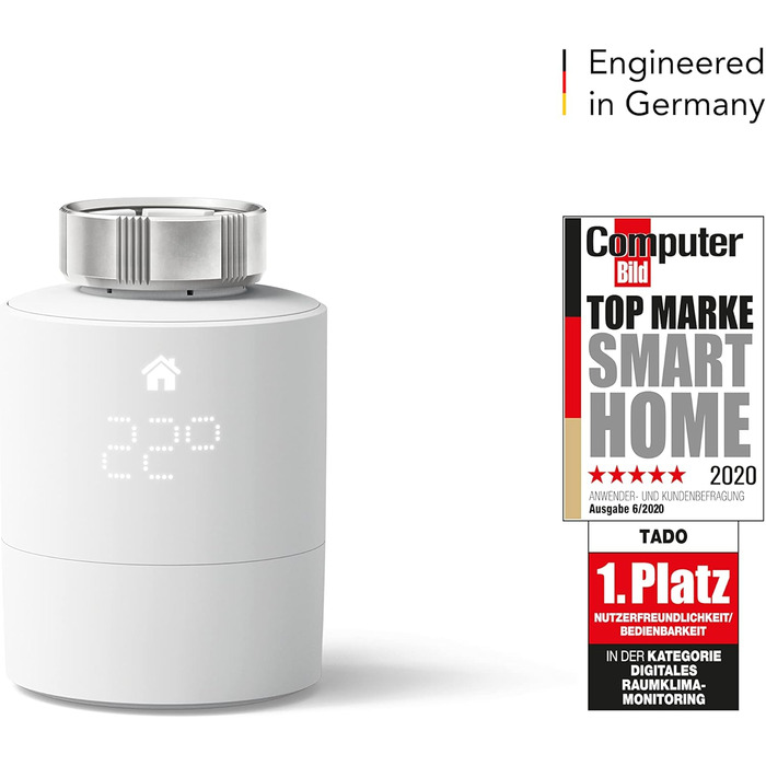 Термостат на радіатор Tado Smart X V3+ з керуванням через додаток (Alexa, Siri, Google Assistant) для економії енергії та опалення - DIY встановлення