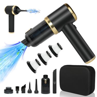 Акумуляторний ручний пилосос для авто та дому, бездротовий вологосухий циклонний пилосос 10000 Па, 4000mAh, для прибирання шерсті тварин та салону автомобіля