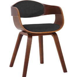 Обідній стілець CLP Kingston: ергономічний, з дерев'яним каркасом, 150 кг, горіх/темно-сірий