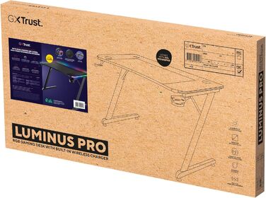 Ігровий стіл Trust Gaming GXT 709W Luminus RGB з підсвічуванням LED, 10 режимів, USB, для геймерів, білий (120x60 см)