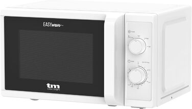 Мікрохвильова піч ТМ Electron TMPMW002BLK EASYWAVE, 20 літрів, 700 Вт, 5 рівнів потужності, функція розморожування і таймер на 35 хвилин, (білий)