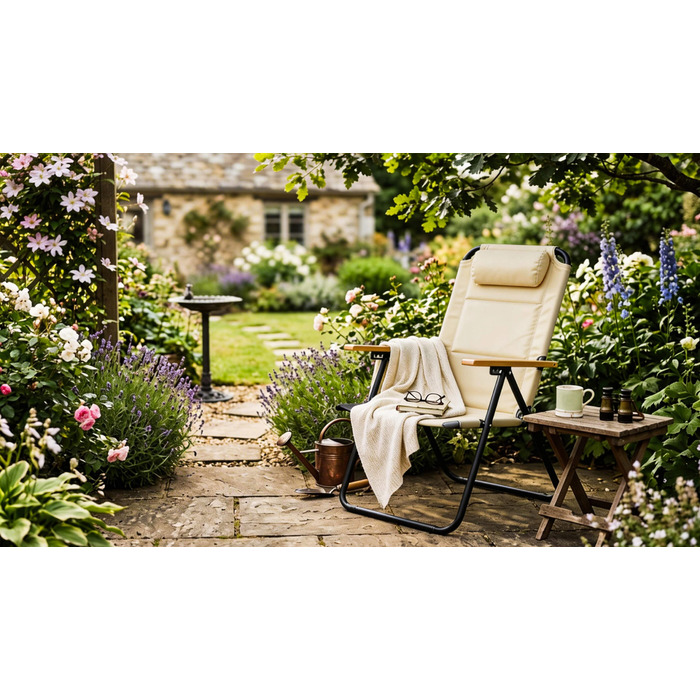 Міцний та зручний металевий садовий стілець для тераси та двору