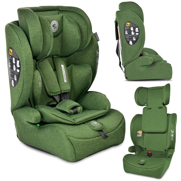 Автокрісло Lorelli Adventure i-Size 9-36 кг, 76-150 см, з регульованою підголівником, 5-точкова система безпеки, зелене