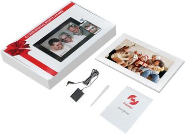Frameo Цифровий фоторамка 10.1 дюйма з Wi-Fi, HD сенсорний екран, 16GB пам'яті, автоматичне обертання, підтримка фото та відео, настінний монтаж