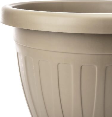 Квітчалка BigDean 3X з підставкою, 50x38 см, мокко - водостійкий горщик для квітів, UV-стійкий, з водозливом, з міцного пластику, для дому та саду, Made in Europe