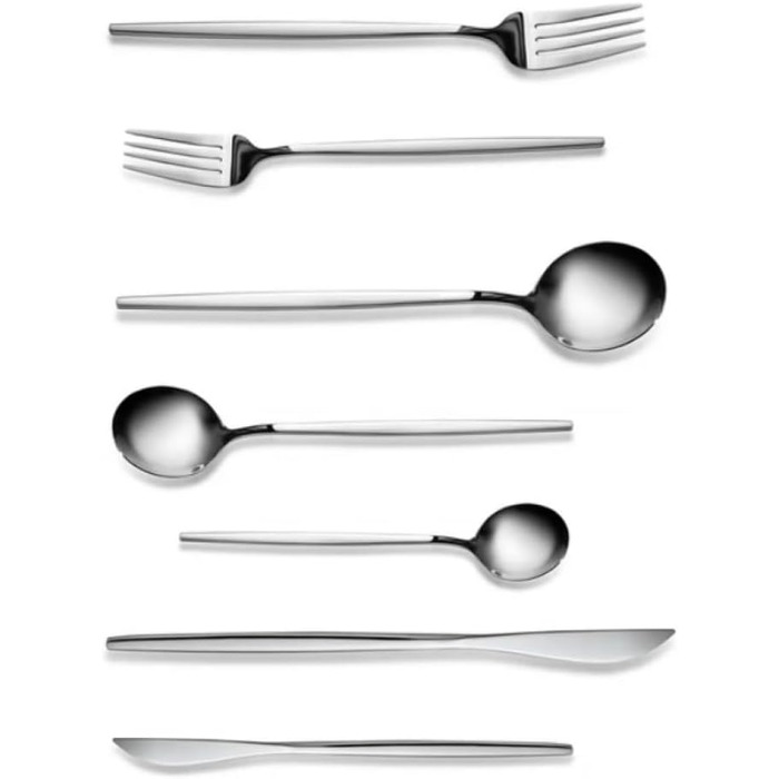 Набір столових приборів Karaca Elegance Orion Platin, 84 шт. (12 осіб), нержавіюча сталь, придатний для мийки посуду
