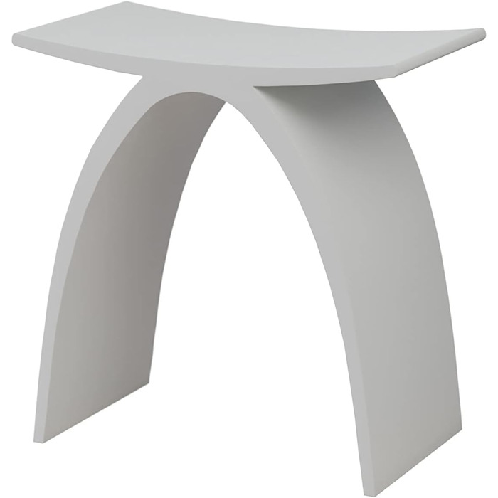 Стілець для ванної кімнати Bernstein Badhocker PB4001 з мінерального каменю, білий матовий, 43 x 43 x 23,5 см, водонепроникний, антиковзкий, без запаху, універсальний для сидіння та зберігання