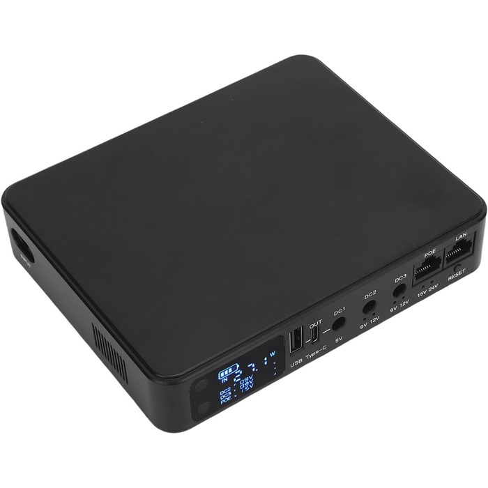 UPS джерело безперебійного живлення 18000 мАг з цифровим дисплеєм, DC USB POE виходи, для камер, роутерів, сканерів відбитків пальців (EU)