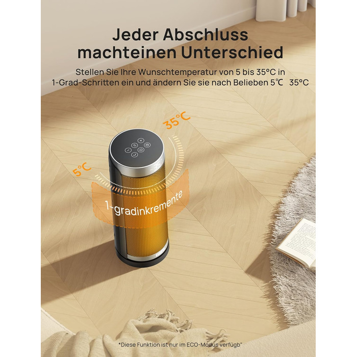 Електричний обігрівач Dreo Solaris Slim H3: тихий, енергоефективний, з осциляцією, пультом керування та захистом від перегріву