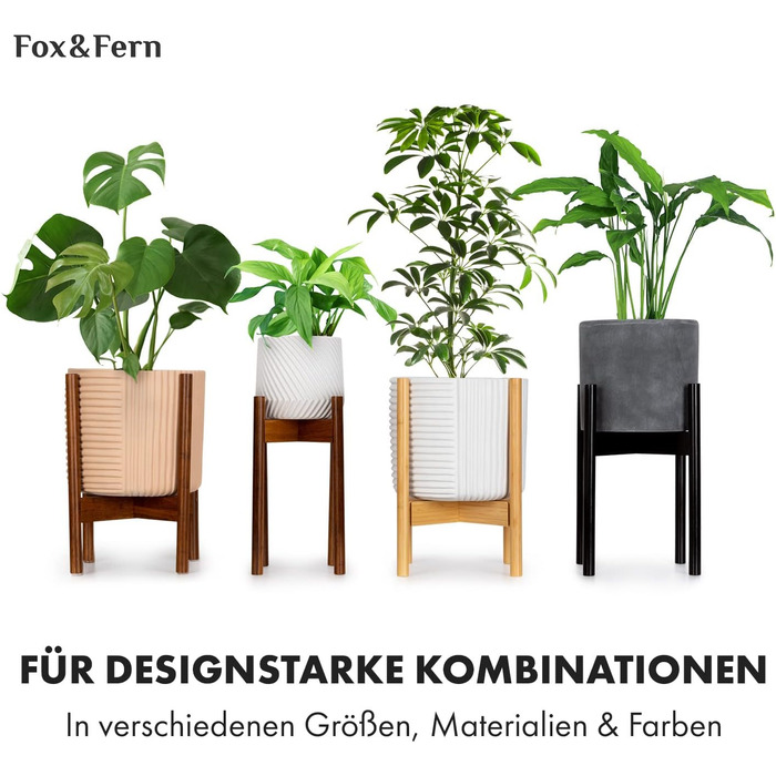 Квітчанка Fox & Fern Großer 30,5 см: стильний горщик з 3D-текстурою та дренажем для дому та саду